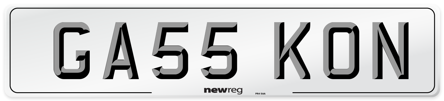 GA55 KON Number Plate from New Reg